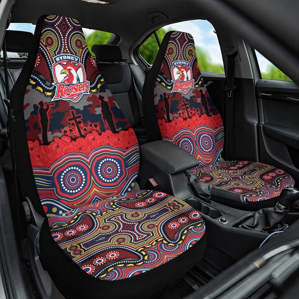 ANZAC Day Sydney Roosters Car Seat Cover Military Memorial Aboriginal Indigenous Art