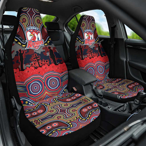 ANZAC Day Sydney Roosters Car Seat Cover Military Memorial Aboriginal Indigenous Art
