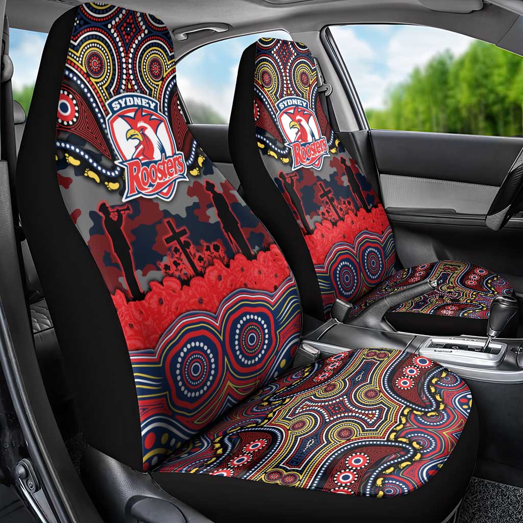 ANZAC Day Sydney Roosters Car Seat Cover Military Memorial Aboriginal Indigenous Art