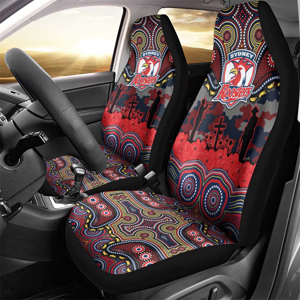 ANZAC Day Sydney Roosters Car Seat Cover Military Memorial Aboriginal Indigenous Art