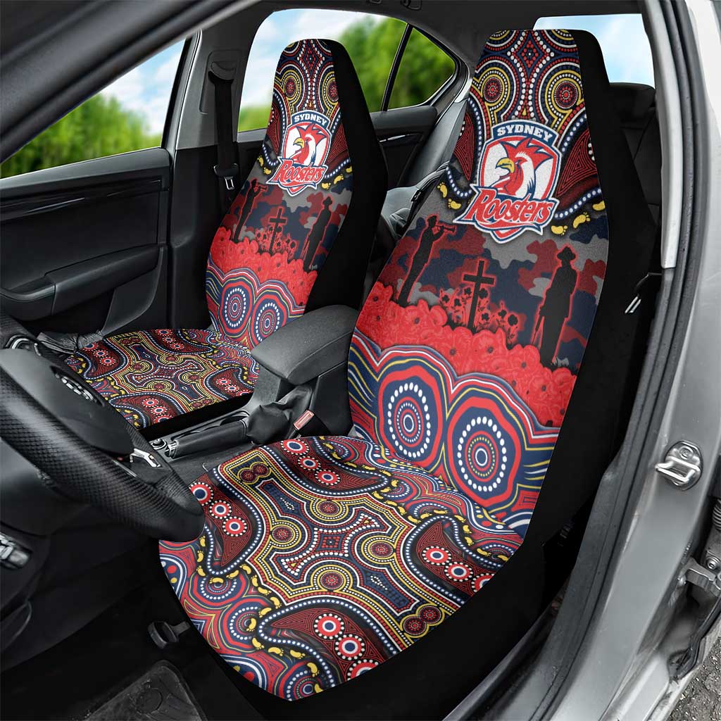 ANZAC Day Sydney Roosters Car Seat Cover Military Memorial Aboriginal Indigenous Art