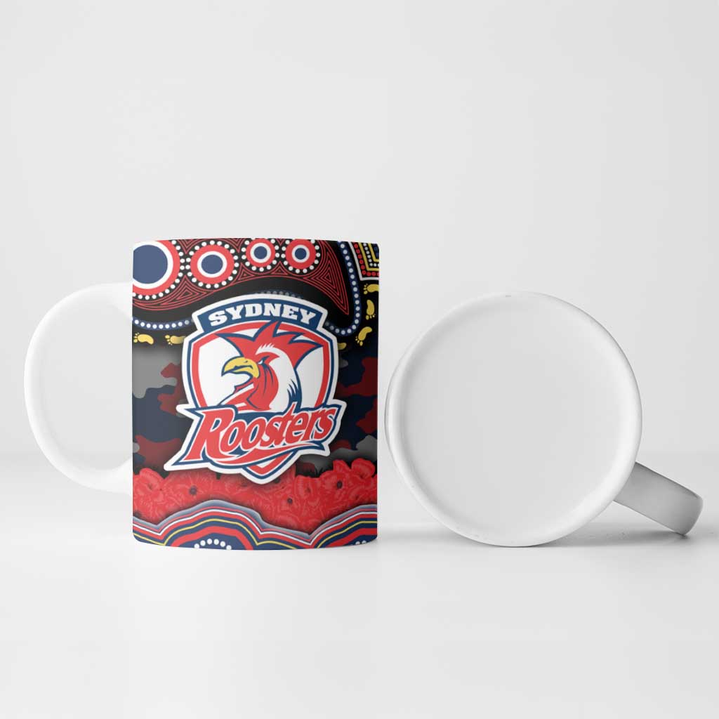 ANZAC Day Sydney Roosters Ceramic Mug Military Memorial Aboriginal Indigenous Art