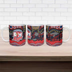 ANZAC Day Sydney Roosters Ceramic Mug Military Memorial Aboriginal Indigenous Art