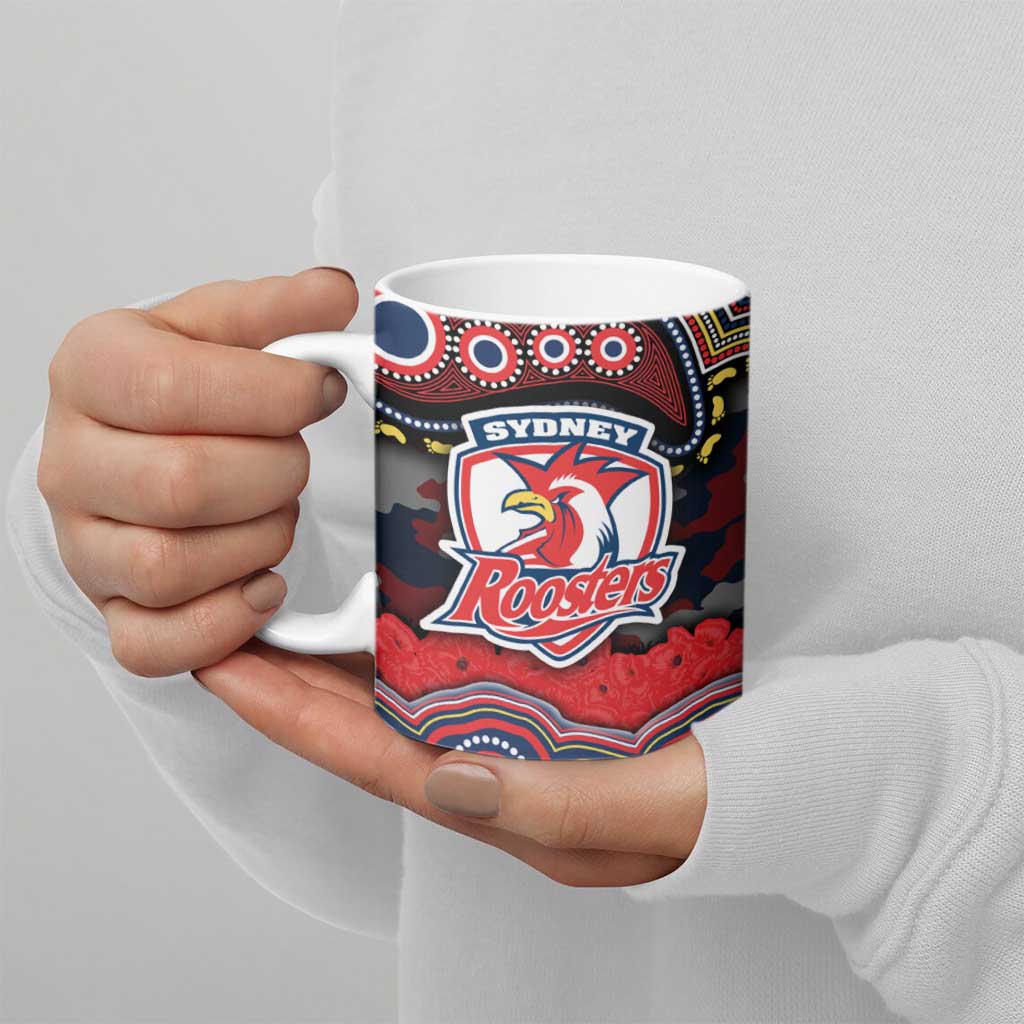 ANZAC Day Sydney Roosters Ceramic Mug Military Memorial Aboriginal Indigenous Art