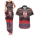 ANZAC Day Sydney Roosters Couples Matching Tank Maxi Dress and Hawaiian Shirt Military Memorial Aboriginal Indigenous Art