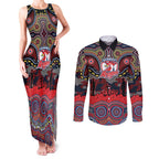 ANZAC Day Sydney Roosters Couples Matching Tank Maxi Dress and Long Sleeve Button Shirt Military Memorial Aboriginal Indigenous Art