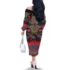ANZAC Day Sydney Roosters Family Matching Off The Shoulder Long Sleeve Dress and Hawaiian Shirt Military Memorial Aboriginal Indigenous Art