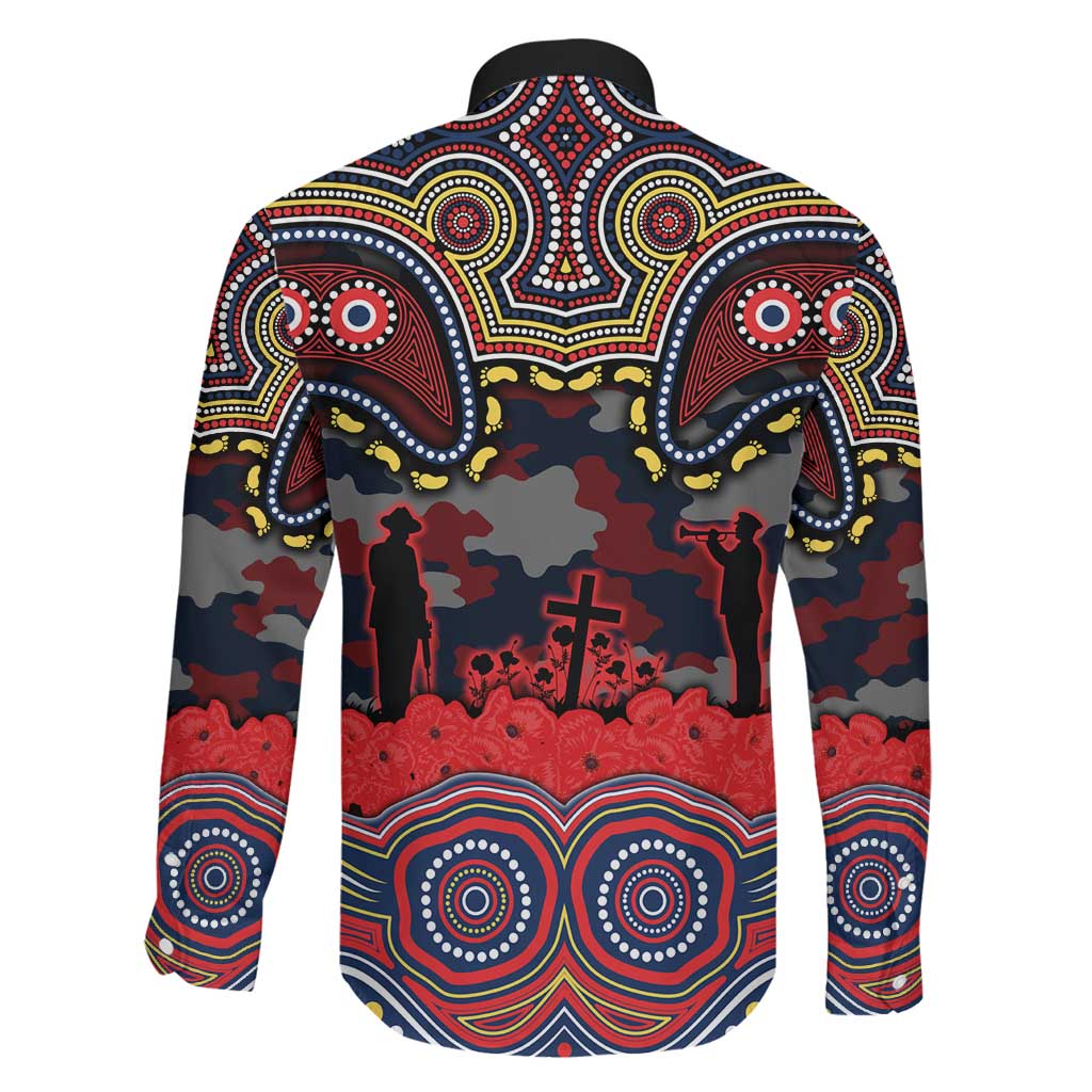 ANZAC Day Sydney Roosters Family Matching Off Shoulder Short Dress and Hawaiian Shirt Military Memorial Aboriginal Indigenous Art