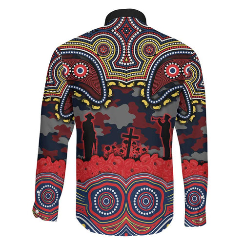 ANZAC Day Sydney Roosters Family Matching Off Shoulder Short Dress and Hawaiian Shirt Military Memorial Aboriginal Indigenous Art