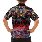 ANZAC Day Sydney Roosters Family Matching Puletasi and Hawaiian Shirt Military Memorial Aboriginal Indigenous Art