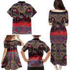 ANZAC Day Sydney Roosters Family Matching Puletasi and Hawaiian Shirt Military Memorial Aboriginal Indigenous Art