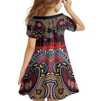 ANZAC Day Sydney Roosters Family Matching Summer Maxi Dress and Hawaiian Shirt Military Memorial Aboriginal Indigenous Art
