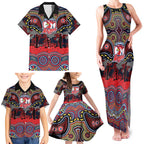 ANZAC Day Sydney Roosters Family Matching Tank Maxi Dress and Hawaiian Shirt Military Memorial Aboriginal Indigenous Art