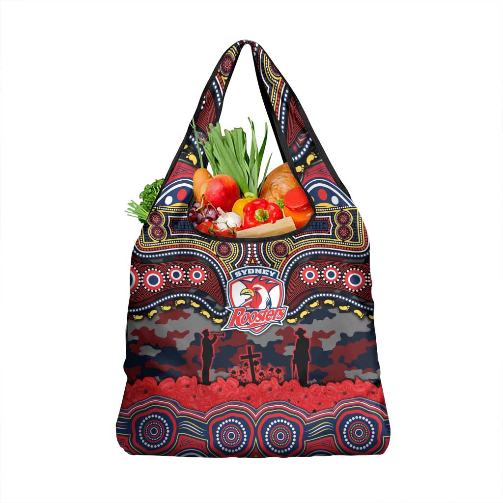 ANZAC Day Sydney Roosters Grocery Bag Military Memorial Aboriginal Indigenous Art