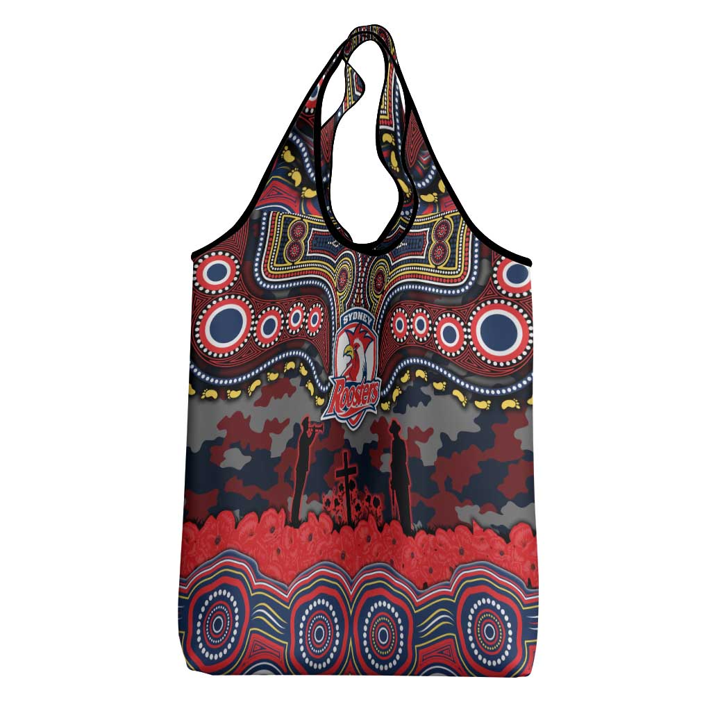 ANZAC Day Sydney Roosters Grocery Bag Military Memorial Aboriginal Indigenous Art