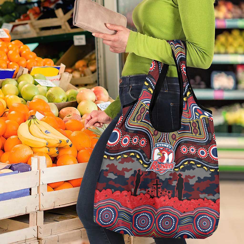 ANZAC Day Sydney Roosters Grocery Bag Military Memorial Aboriginal Indigenous Art