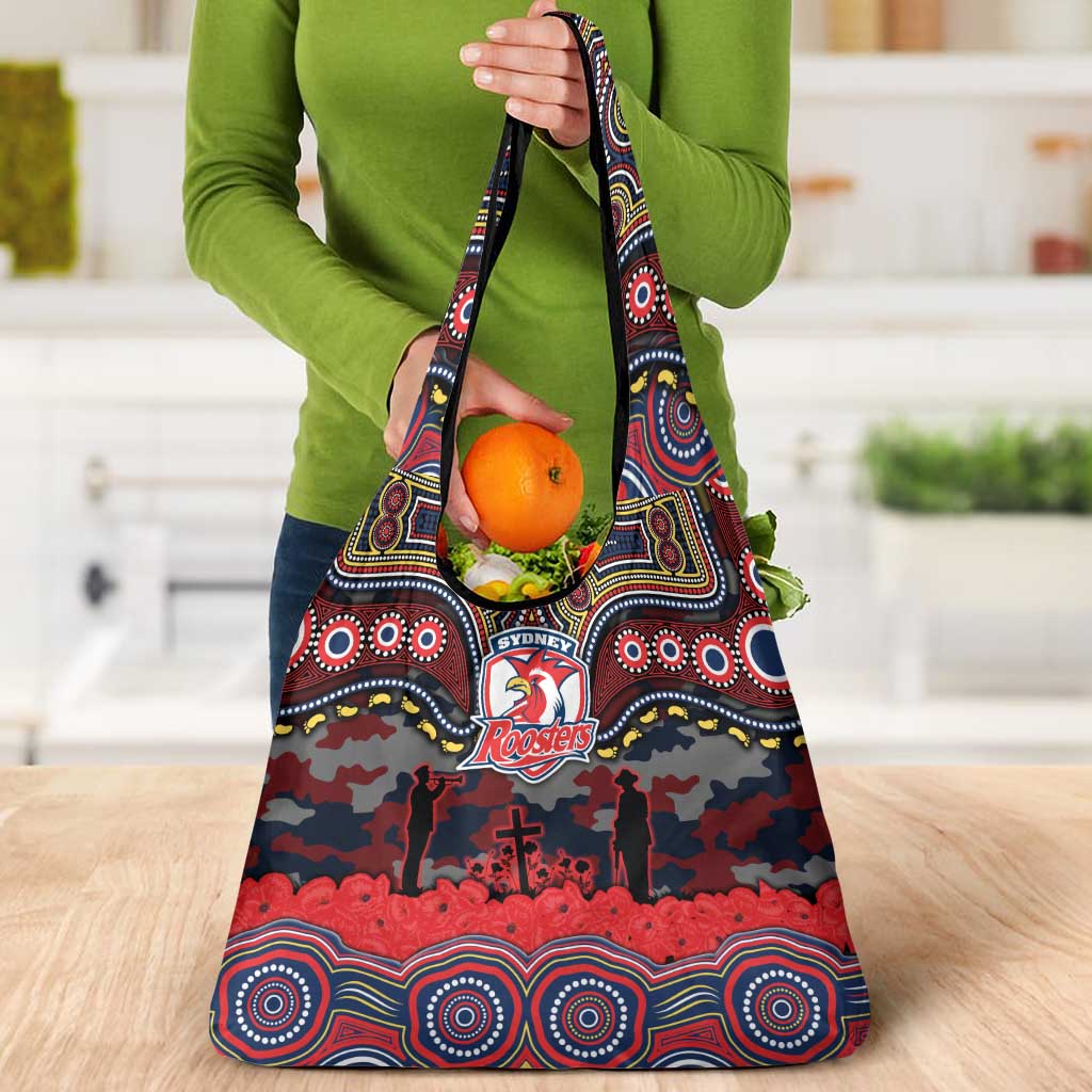 ANZAC Day Sydney Roosters Grocery Bag Military Memorial Aboriginal Indigenous Art