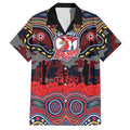 ANZAC Day Sydney Roosters Hawaiian Shirt Military Memorial Aboriginal Indigenous Art