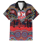 ANZAC Day Sydney Roosters Hawaiian Shirt Military Memorial Aboriginal Indigenous Art