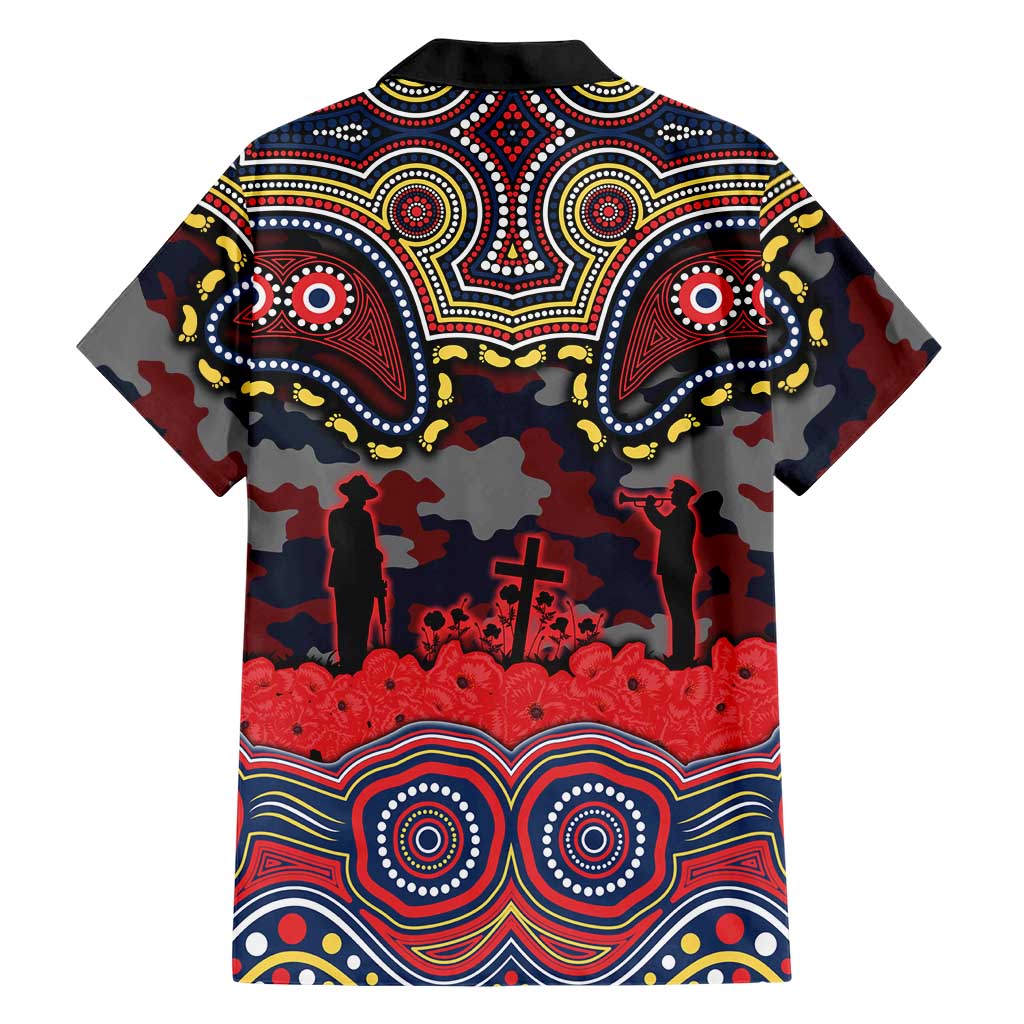ANZAC Day Sydney Roosters Hawaiian Shirt Military Memorial Aboriginal Indigenous Art