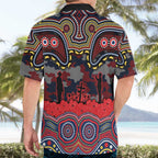 ANZAC Day Sydney Roosters Hawaiian Shirt Military Memorial Aboriginal Indigenous Art