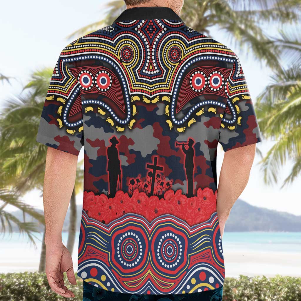 ANZAC Day Sydney Roosters Hawaiian Shirt Military Memorial Aboriginal Indigenous Art