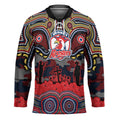 ANZAC Day Sydney Roosters Hockey Jersey Military Memorial Aboriginal Indigenous Art