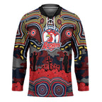 ANZAC Day Sydney Roosters Hockey Jersey Military Memorial Aboriginal Indigenous Art