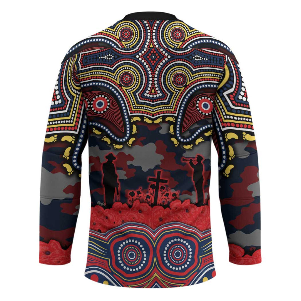 ANZAC Day Sydney Roosters Hockey Jersey Military Memorial Aboriginal Indigenous Art