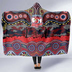 ANZAC Day Sydney Roosters Hooded Blanket Military Memorial Aboriginal Indigenous Art