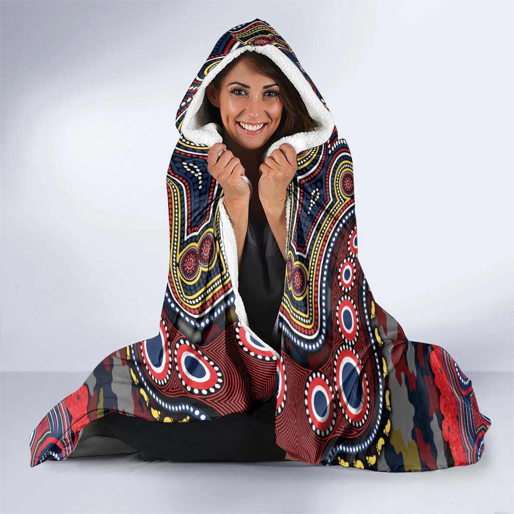 ANZAC Day Sydney Roosters Hooded Blanket Military Memorial Aboriginal Indigenous Art