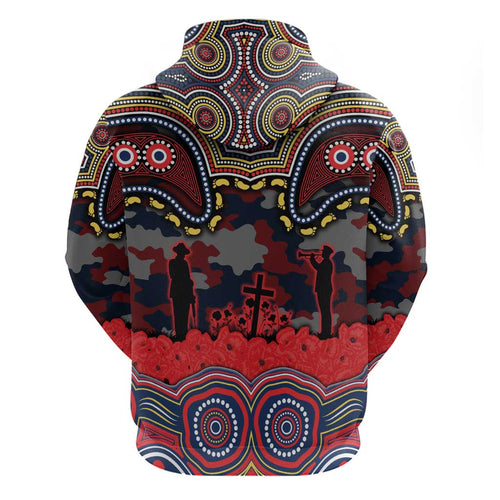 ANZAC Day Sydney Roosters Hoodie Military Memorial Aboriginal Indigenous Art