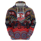 ANZAC Day Sydney Roosters Hoodie Military Memorial Aboriginal Indigenous Art