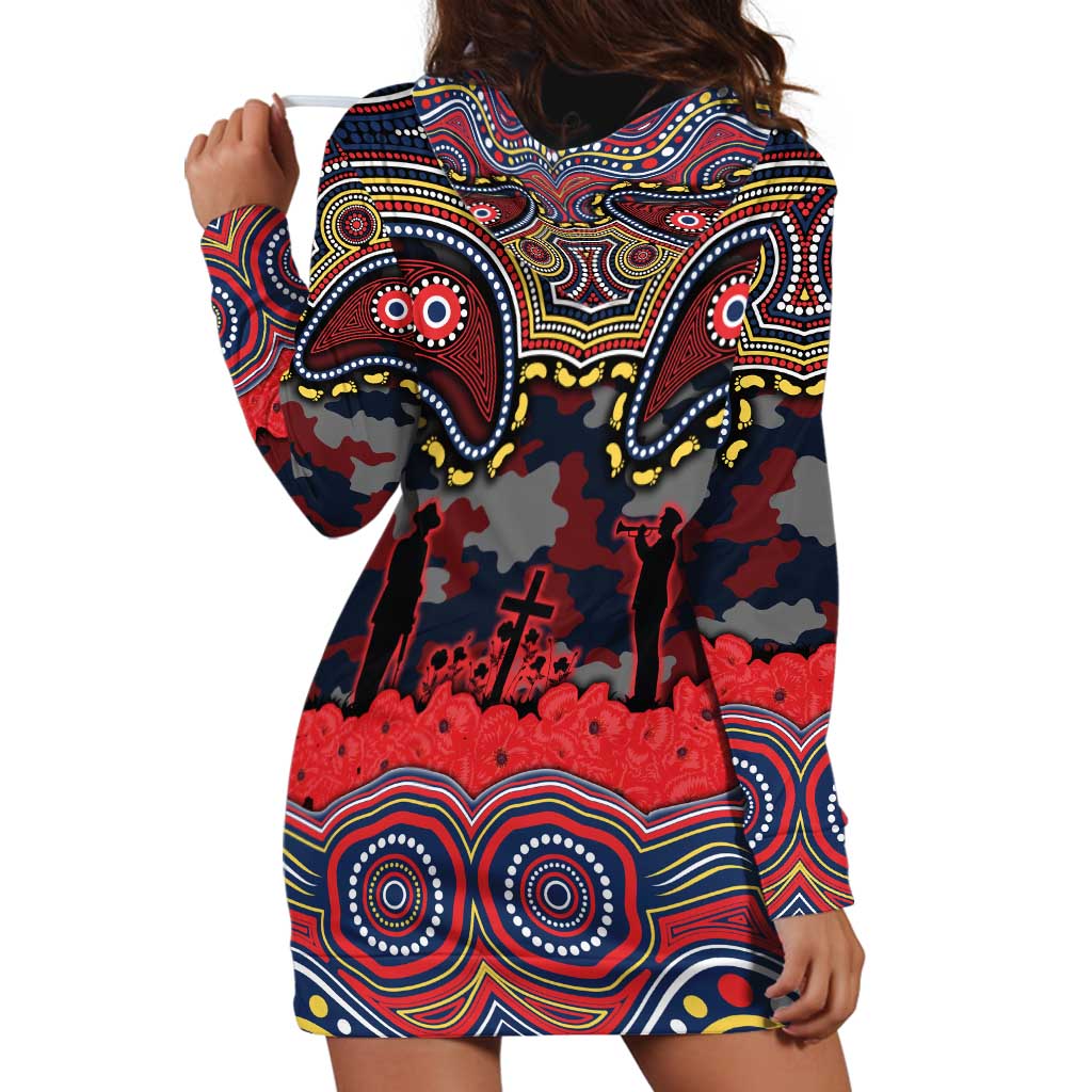 ANZAC Day Sydney Roosters Hoodie Dress Military Memorial Aboriginal Indigenous Art
