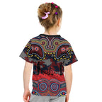 ANZAC Day Sydney Roosters Kid T Shirt Military Memorial Aboriginal Indigenous Art