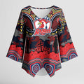 ANZAC Day Sydney Roosters Kimono Sleeve Blouse Military Memorial Aboriginal Indigenous Art