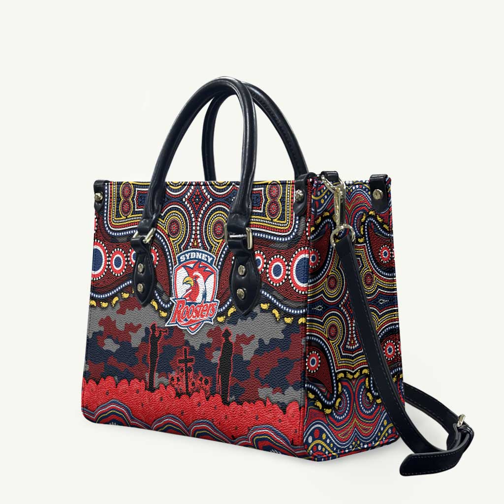 ANZAC Day Sydney Roosters Leather Bag Military Memorial Aboriginal Indigenous Art
