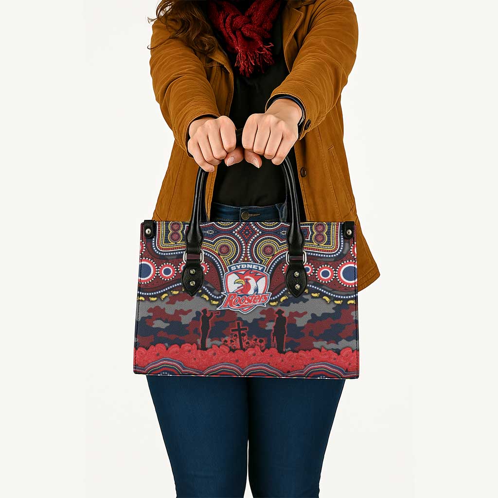 ANZAC Day Sydney Roosters Leather Bag Military Memorial Aboriginal Indigenous Art