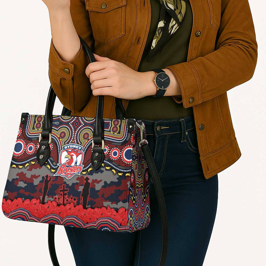 ANZAC Day Sydney Roosters Leather Bag Military Memorial Aboriginal Indigenous Art