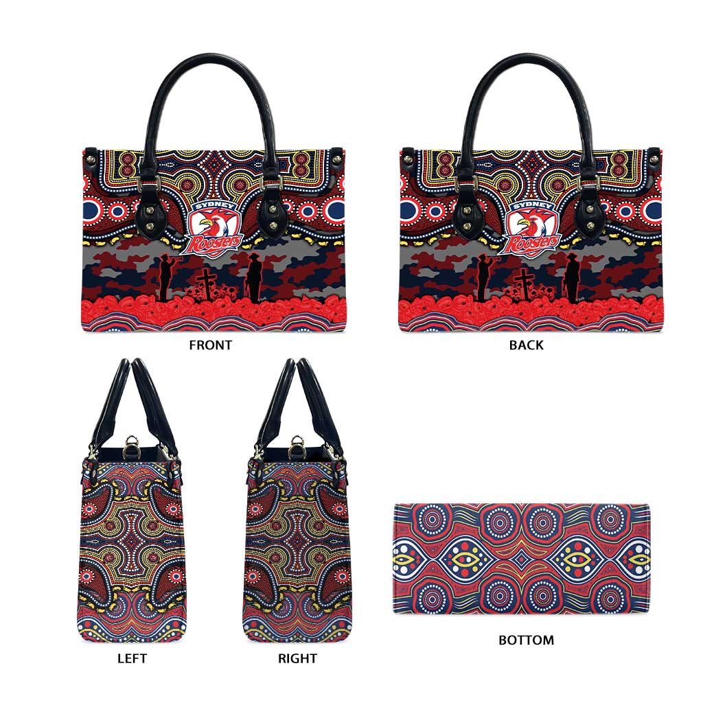 ANZAC Day Sydney Roosters Leather Bag Military Memorial Aboriginal Indigenous Art