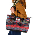 ANZAC Day Sydney Roosters Leather Tote Bag Military Memorial Aboriginal Indigenous Art