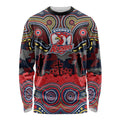 ANZAC Day Sydney Roosters Long Sleeve Shirt Military Memorial Aboriginal Indigenous Art