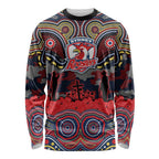 ANZAC Day Sydney Roosters Long Sleeve Shirt Military Memorial Aboriginal Indigenous Art