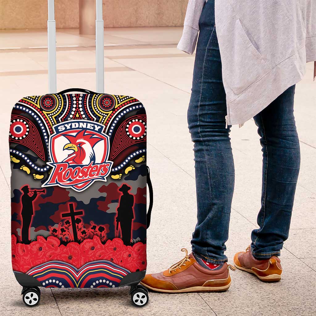 ANZAC Day Sydney Roosters Luggage Cover Military Memorial Aboriginal Indigenous Art
