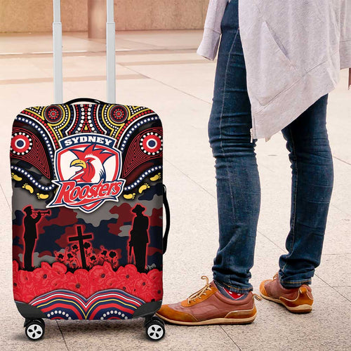 ANZAC Day Sydney Roosters Luggage Cover Military Memorial Aboriginal Indigenous Art