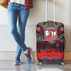 ANZAC Day Sydney Roosters Luggage Cover Military Memorial Aboriginal Indigenous Art