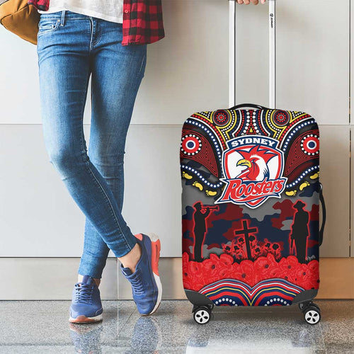 ANZAC Day Sydney Roosters Luggage Cover Military Memorial Aboriginal Indigenous Art