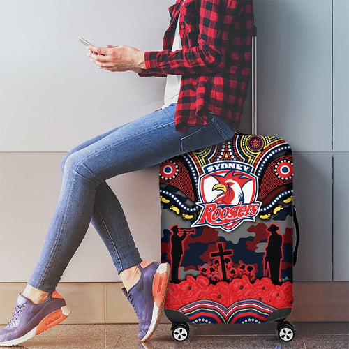 ANZAC Day Sydney Roosters Luggage Cover Military Memorial Aboriginal Indigenous Art