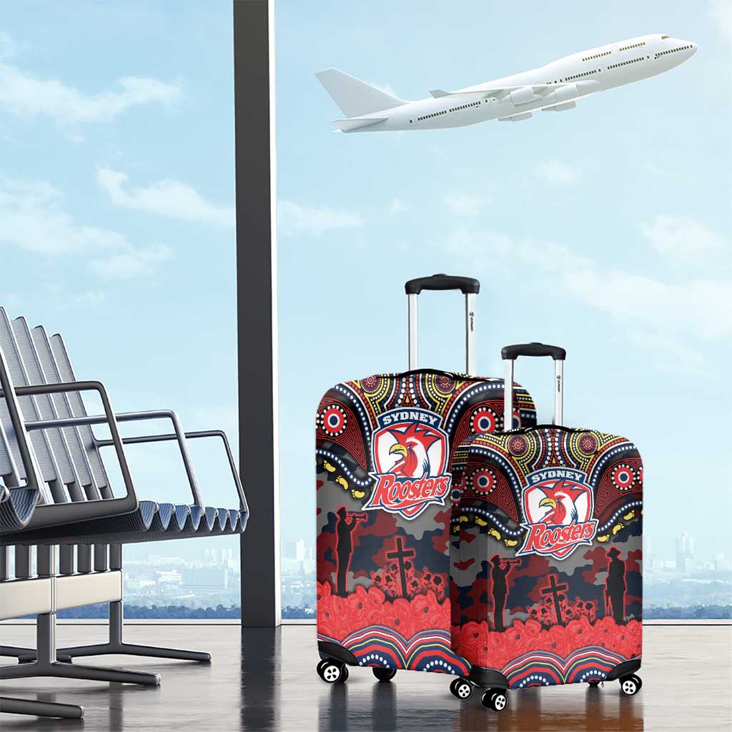 ANZAC Day Sydney Roosters Luggage Cover Military Memorial Aboriginal Indigenous Art
