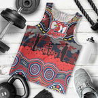 ANZAC Day Sydney Roosters Men Tank Top Military Memorial Aboriginal Indigenous Art